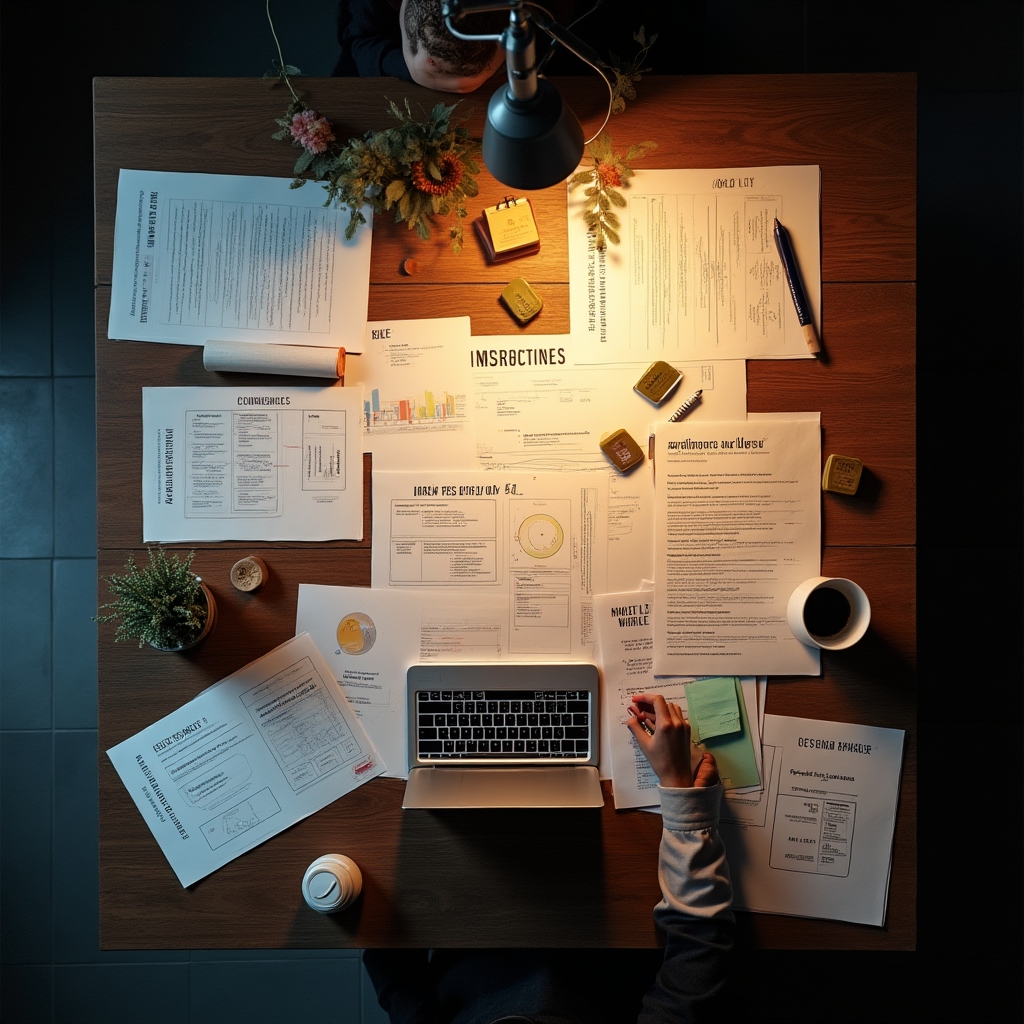 Experto analizando la estructura de su conocimiento con herramientas visuales